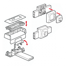 Схемы монтажа рамок для электроустановочного оборудования к кабель-каналам DLPlus Legrand
